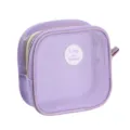 Astuccio cosmetico in rete viola, borsa da viaggio con zip per trucco e accessori da bagno. - Viola