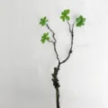 Artificial plum blossom branch soft bendable green leaves home hotel decor fake plant stem 1pc - Green Dead Branch