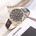 Reloj de cuarzo estilo bohemio para mujer con correa de tela tejida colorida y esfera étnica vintage. - Estilo A