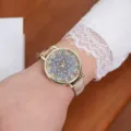 Bohemian style women watch with colorful ethnic dial canvas strap vintage quartz timepiece - Style J