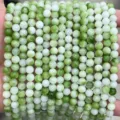 Perles de pierres précieuses rondes vertes et blanches, accessoires de fabrication de bijoux. - Mousse de Raisin Vert Optimisée