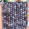 Perles en pierres precieuses violettes en vrac rondes en gros DIY bracelet bijoux accessoires. - Iolite Optimisée