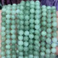 Perles de pierres précieuses vertes naturelles perles rondes en vrac pour bijoux DIY - Jade Birman Clair Optimisé
