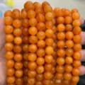 Brins de perles rondes en pierre précieuse de cristal orange pour la fabrication de bijoux DIY - Jade Orange Optimisé