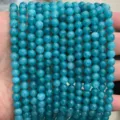 Fils de perles de cristal bleu perles rondes en vrac accessoires de bijoux faits à la main - Amazonite Traitée