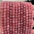 Perles rondes en cristal rose naturel pour la fabrication de bijoux de bracelet fait main - Quartz Fraise Optimisé