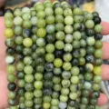 Perles rondes en pierre précieuse verte pour bijoux artisanaux DIY bracelets accessoires en gros - Cristal de Péridot Ancien Optimisé