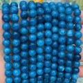 Perles rondes en pierre précieuse bleu vif pour bracelets faits main et accessoires - Apatite Bleu Foncé Optimisée