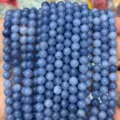 Brins de perles rondes en pierres précieuses bleues pour fabrication de bijoux DIY. - Apatite Bleu Clair Optimisée