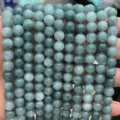 Perles rondes en vrac de pierres precieuses aigue-marine pour bracelets faits main DIY accessoires. - Aigue-marine Ancienne Optimisée