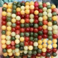 Perles rondes en pierres precieuses colorees pour fabrication de bijoux de bracelets DIY - Fu Lu Shou Optimisé
