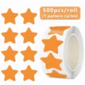 500 Stk. Rolle orangefarbene Sternaufkleber selbstklebende Siegelaufkleber fuer Basteln Brief - Orange
