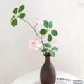 Detail view of artificial plant vine and bellflower leaves in vase for elegant home decor. - 7#