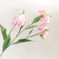 Artificial Gloriosa Lily Flower Branch Fake Pink Flowers for Home Wedding Decor Party - Pink