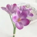 Charming artificial PU flower bouquet for tabletop home decor, elegant purple fake floral. - Purple