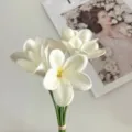 Artificial plumeria flowers PU fake floral bouquet for home wedding party table decor table centerpiece - White