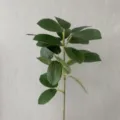 Artificial plant short branch faux green leaf for home decor floral arrangement vase accessory. - Green