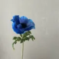Jolie fausse fleur anémone bleue artificielle plante déco mariage table bouquet tige - Bleu