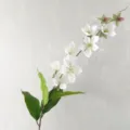 Artificial bendable jasmine begonia flower branch for hotel living room decor and dining table - White