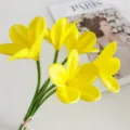 Yellow PU artificial frangipani flower bouquet for table home decoration display - Yellow