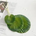 Artificial green monstera leaf prop for home decor and desktop aesthetic photography styling. - Round Green Palm Leaf