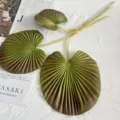 Artificial monstera leaves prop greenery decor home table plant ornament simulation leaf. - Round Brown Palm Leaf