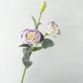Artificial lisianthus flower stem with 3 heads for home decor and floral arrangements. - Color 005