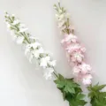Long stem artificial delphinium hyacinth flowers, pink and white wedding decorative floral detail. - Pink