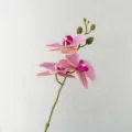 Mini artificial phalaenopsis orchid branch, 3D printed pink faux flower for home decor. - Pink