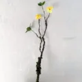 Chinese style artificial plum blossom foam branch flexible decorative flower hotel lobby prop - Begonia Yellow