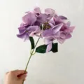 Purple artificial hydrangea single stem 3D print faux flower for home wedding decor beautiful - Purple