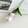 High quality artificial PU tulip flower bouquet for home wedding photography decoration prop. - Light Purple