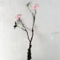 Artificial plum blossom branch bendable faux flower for home decor interior styling - Begonia Rose Pink
