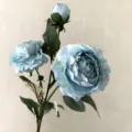 Ramo de flores de peonía artificial azul estilo pintura al óleo decorativa de seda para hogar - Azul cielo