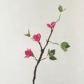 Artificial bougainvillea branch with leaves, bendable faux flower for home decor. - Style 2