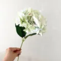 Artificial 3D printed hydrangea single stem flower for home wedding party decoration. - Green