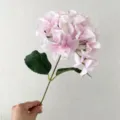 Artificial pink hydrangea single stem faux flower for home wedding decoration display - Pink