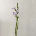 Artificial soft rubber gladiolus flower single stem light purple for home decor photography prop - Light Purple