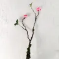 Künstlicher Pflaumenblüten-Zweig flexible künstliche Blume für Hotel- und Heimdekoration. - Begonie Rosenrot