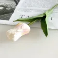 High quality artificial PU tulip flower single stem for home decor and wedding photography props. - Champagne
