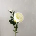 Artificial white rose flower single stem silk peony for home wedding party decoration craft. - White