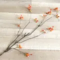 Artificial autumn maple leaf branch detail view, perfect for home and hotel floral decoration. - Long / Long Maple Leaf Dead Branch