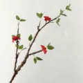 Artificial flower branch bendable fake plant branch zen home decor red flowers green leaves - Red Dead Branches