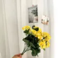 Artificial Yellow Silk Begonia Flower Bouquet Fake Floral Arrangement for Home Wedding Decor - Yellow