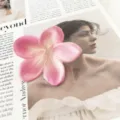 Artificial pink plumeria flower head for DIY hair accessories and beach holiday party decor. - Pink