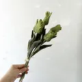 Artificial retro autumn tulip bouquet with frayed edges for home wedding decoration. - Vintage Green