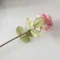 Vintage faux pink rose silk flower stem home decor tabletop floral arrangement single piece variant - Pink