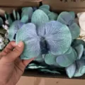 Artificial blue phalaenopsis flower heads for DIY crafts, apparel, shoes and hat decoration. - Blue Small