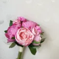 Pink artificial peony flower bouquet silk floral arrangement for home decor wedding bridal. - Deep Pink & Pink Purple