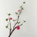 Finto ramo di begonia fiore artificiale rattan foglie verdi bella decorazione zen - Rami Morti Rosa Scuro